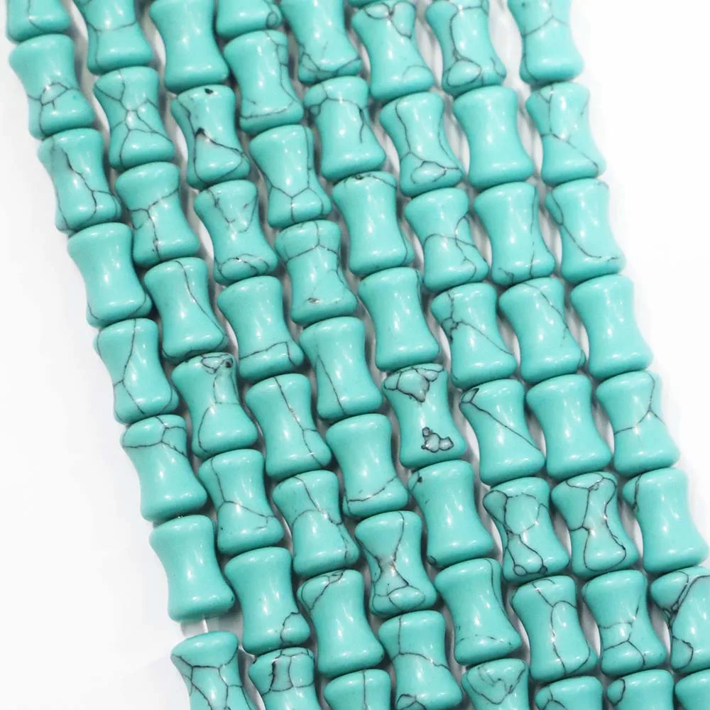 New Design Natural Stone Loose Bead Bamboo Joint Shape Aventurine Agate Crystal Turquoise Jades Spacers Jewelry Making Wholesale