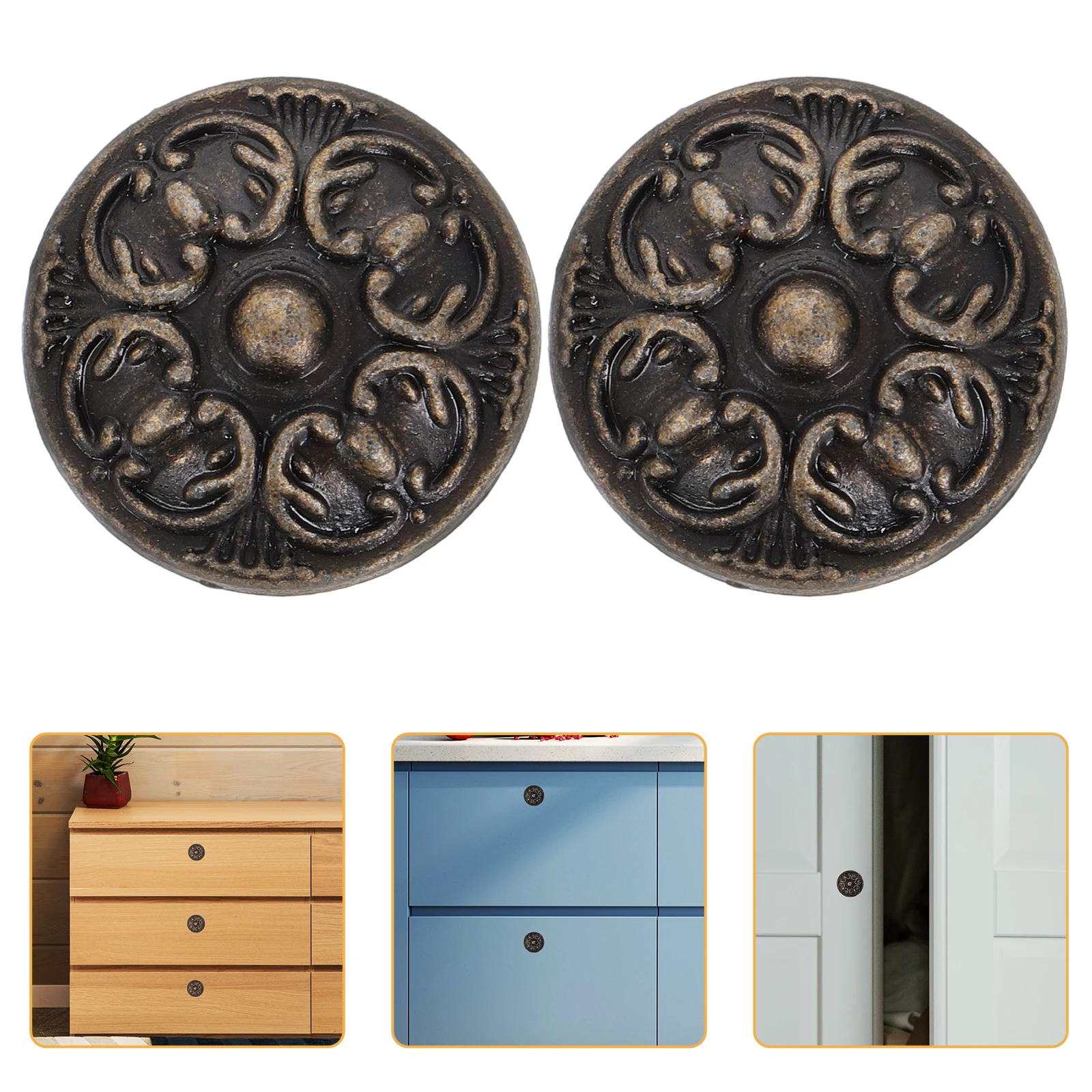 

4 Pcs Cabinet Handle Brass Drawer Knobs Boho Vintage Door Dresser for Cabinets Hardware Drawers