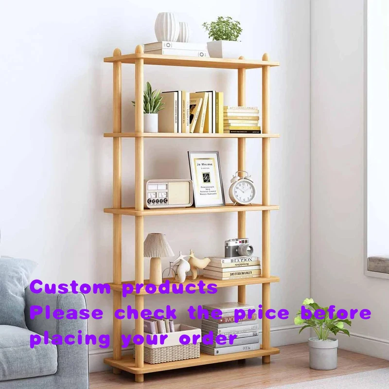 

custom.5-Tier Natural Open Shelf - Freestanding Storage Display Rack Living Room, Bedroom, Bathroom & Office