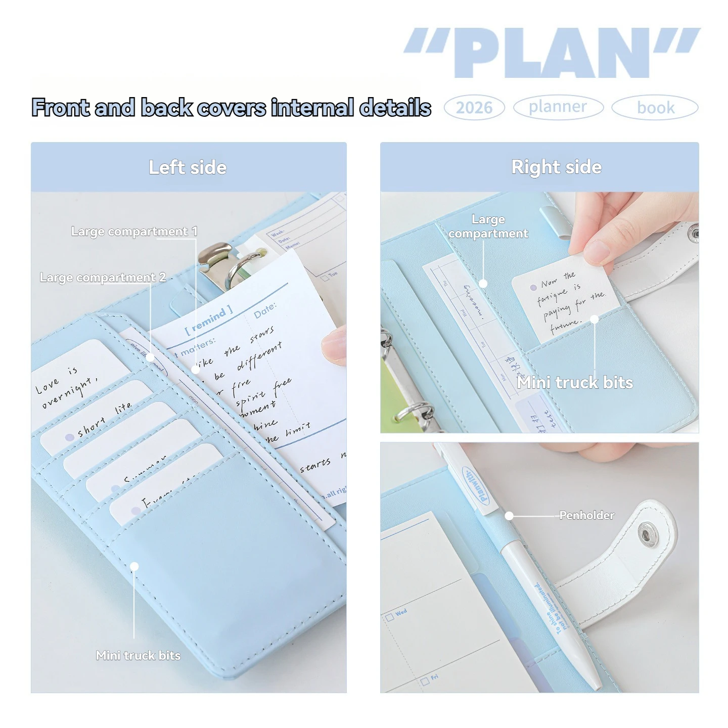 1 قطعة سلسلة دفتر المفكرة 2026 خطة عرض الجهاز كتاب بو الجلود الجدول الزمني كتاب حساب اليد #3