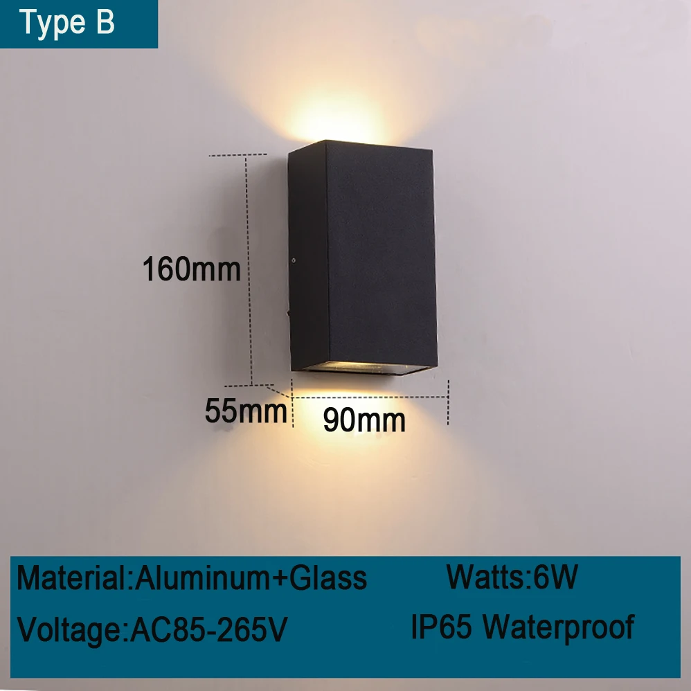 Lampu Dinding LED Modern minimalis gaya AC85-265V 10W dalam ruangan/luar ruangan IP65 tahan air 8 jenis lampu dengan garansi 3 tahun