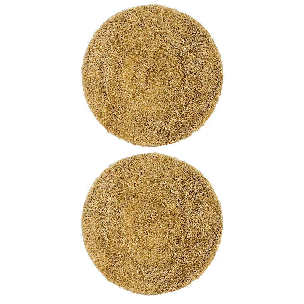 

2Pcs Cup Mats Loofah Drink Coasters Non Scratch Bottom Decorative Round Pads for Table Home Kitchen Coffee Time
