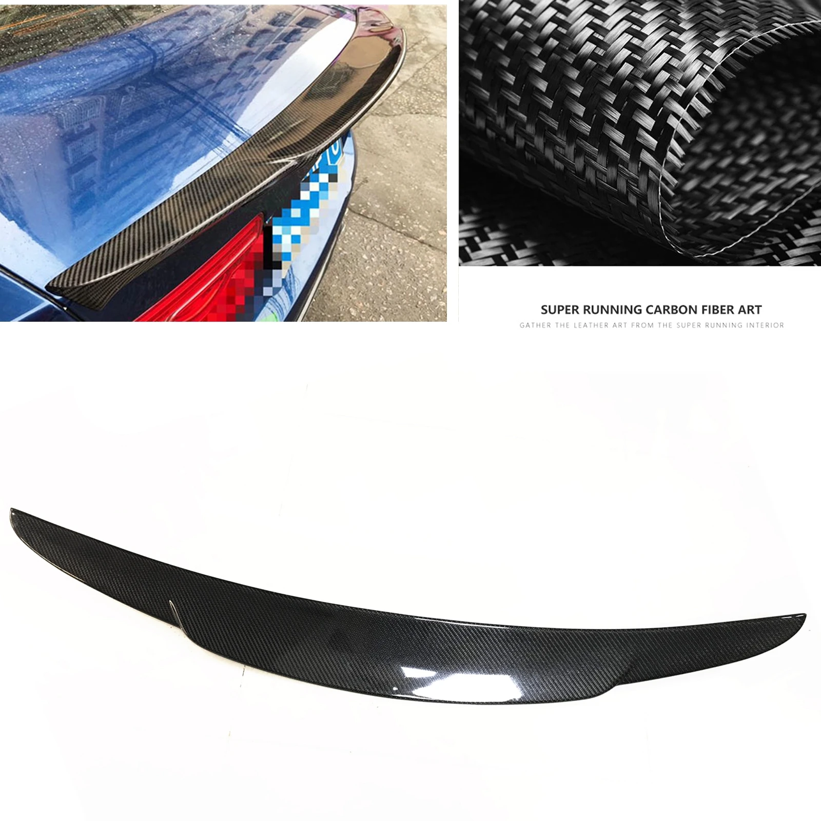 

Rear Trunk Lid Spoiler Wing Lip For Jaguar XE XEL Sedan 4-Door 2013-2020 Real Carbon Fiber Boot Tailgate Decklid Tail Splitter