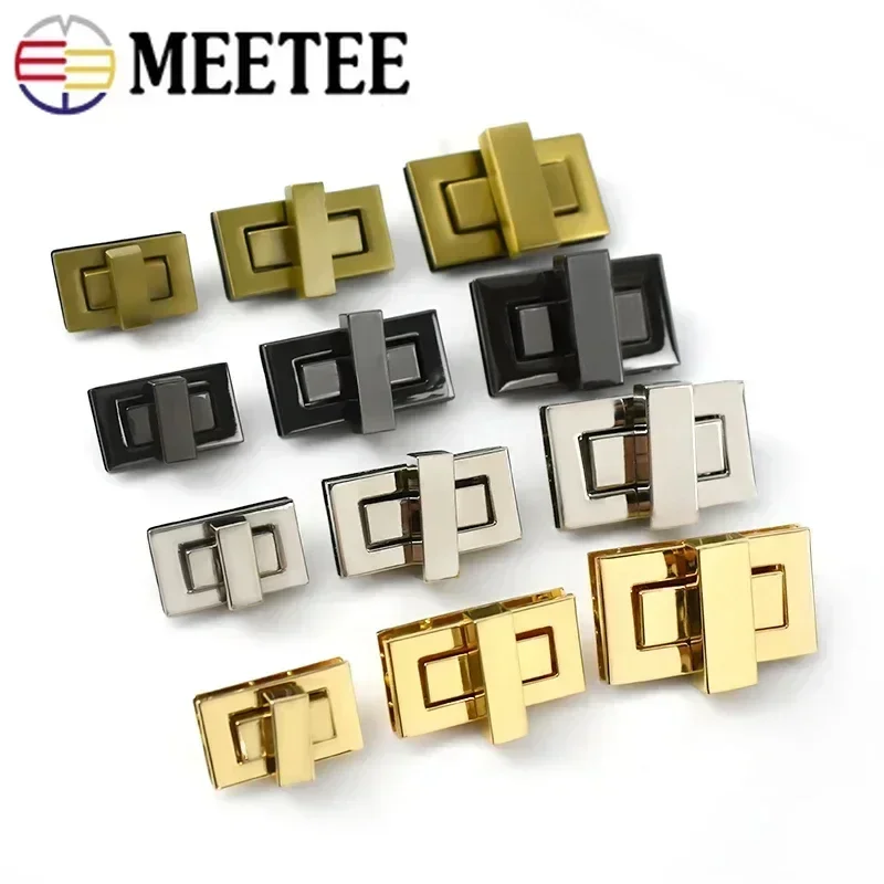 2/4Pcs 52/44/32mm Rectangle Turn Twist Lock Metal Buckle DIY Handbag Purse Hardware Closure Locks Clasp Bag Part Accessories