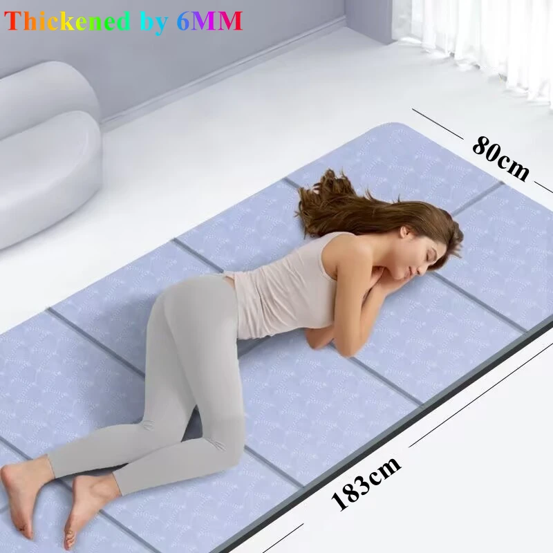 183x80x0.6cmFoldable Yoga Mat Folding Travel Fitness Exercise Double SidedNon-Slip for Pilates & Floor Workouts Dance Mute Eco