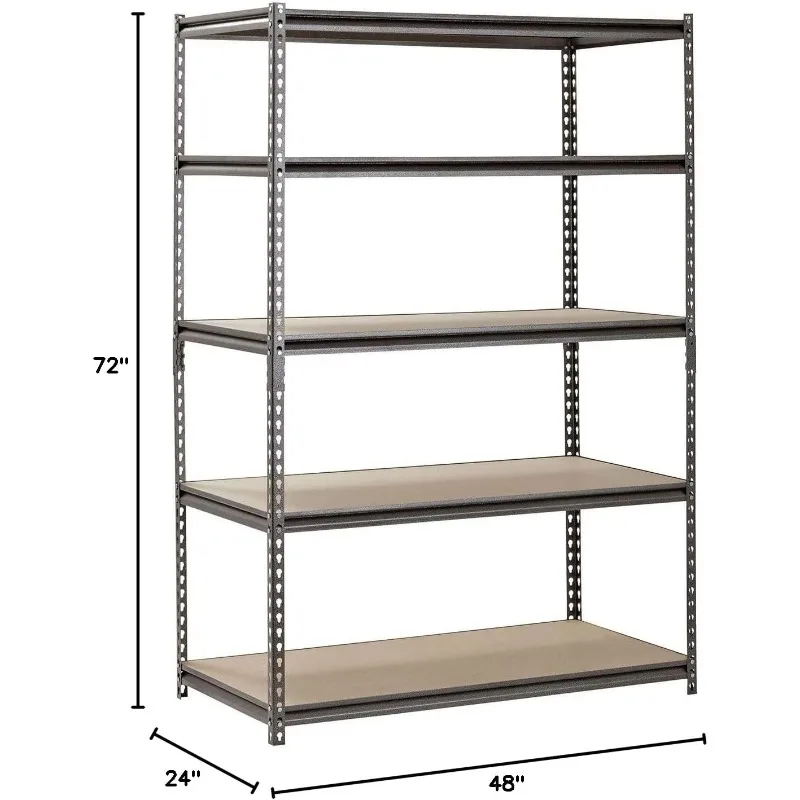 Heavy Duty Garage Shelf Steel Metal Storage 5 Level Adjustable Shelves Unit 72