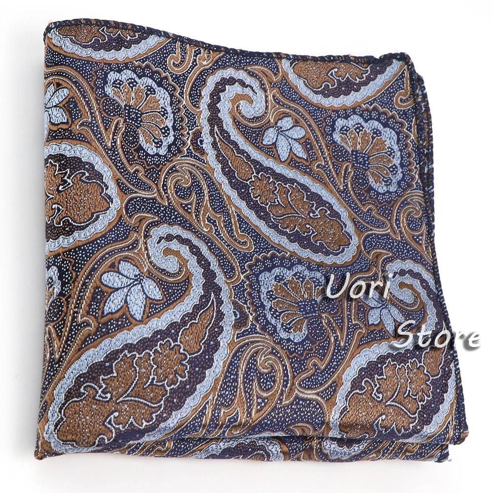 Vintage paisley masculino design britânico floral impressão bolso quadrado lenço de poliéster vermelho como terno lenço no peito acessórios