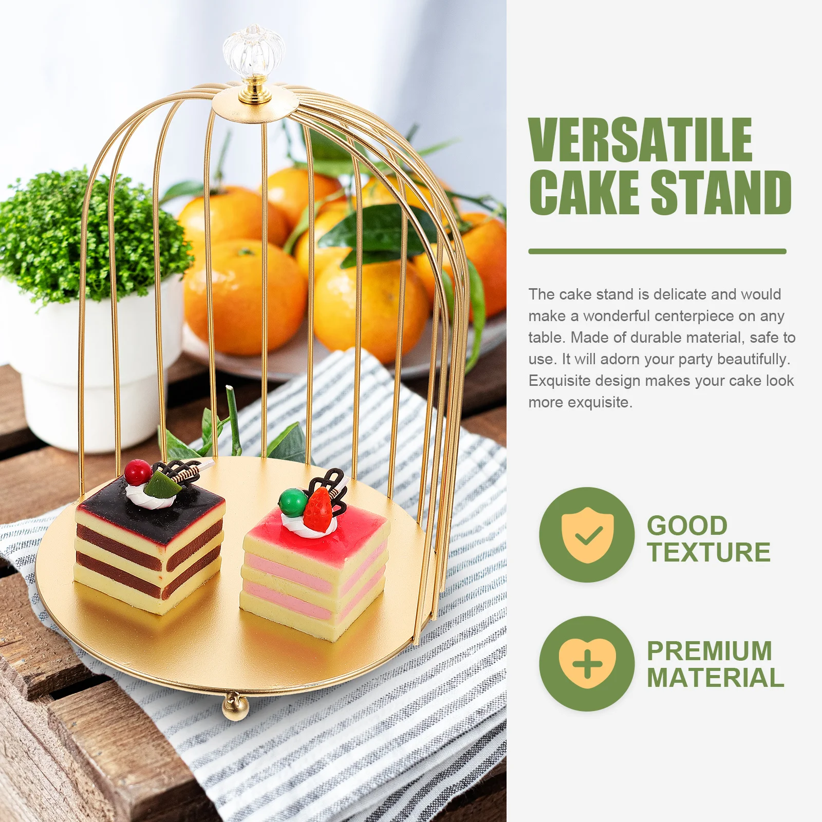Delicate Bird Cage Cake Stand 3-Tier Decorative Makeup Organizer Iron Holder For Wedding Party Home Storage - Image 4