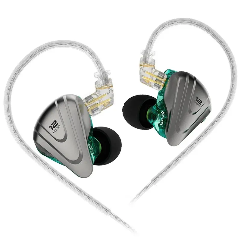 Kz Zsx 1dd 5ba Hybride 12 Drivers Hifi Bas Oordopjes In-Ear Monitor Ruisonderdrukking Oortelefoon Metalen Headset