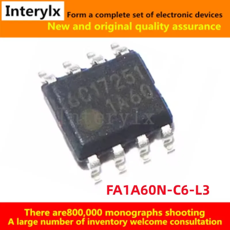 Lote de 5 unidades de chip IC de gestión de energía 1A60 FA1A60N-C6-L3 FA1A60 FAA60N SOP-8, original, serigrafiado