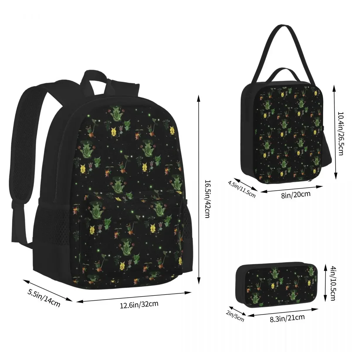 Hestu And Koroks Backpacks Boys Girls Bookbag Students School Bags Cartoon Kids Rucksack Lunch Bag Pen Bag Three-Piece Set