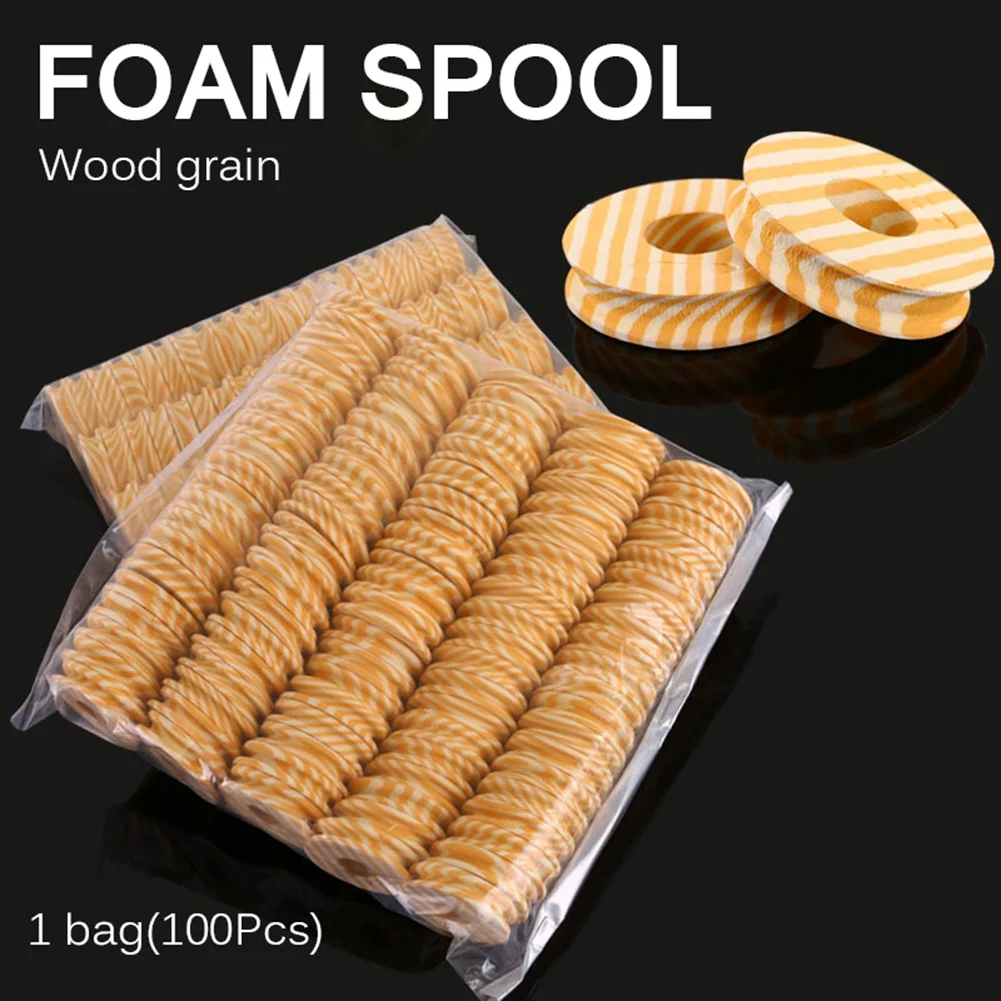 

100Pcs Spools Fishing Winding Board Fishing Accessories,Wood Grain