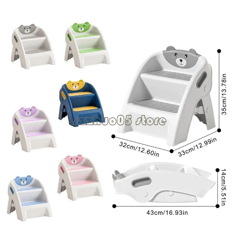 M3GE أطفال طوي الحمام خطوة البراز 10 ثانية الجمعية مكافحة زلة منصات قعادة التدريب أداة قوي الأطفال درجة سلم #6