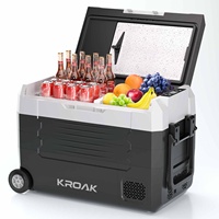 KROAK 45L Dual-zone non-independent climate control car refrigerator with wheels and folding handles Euro