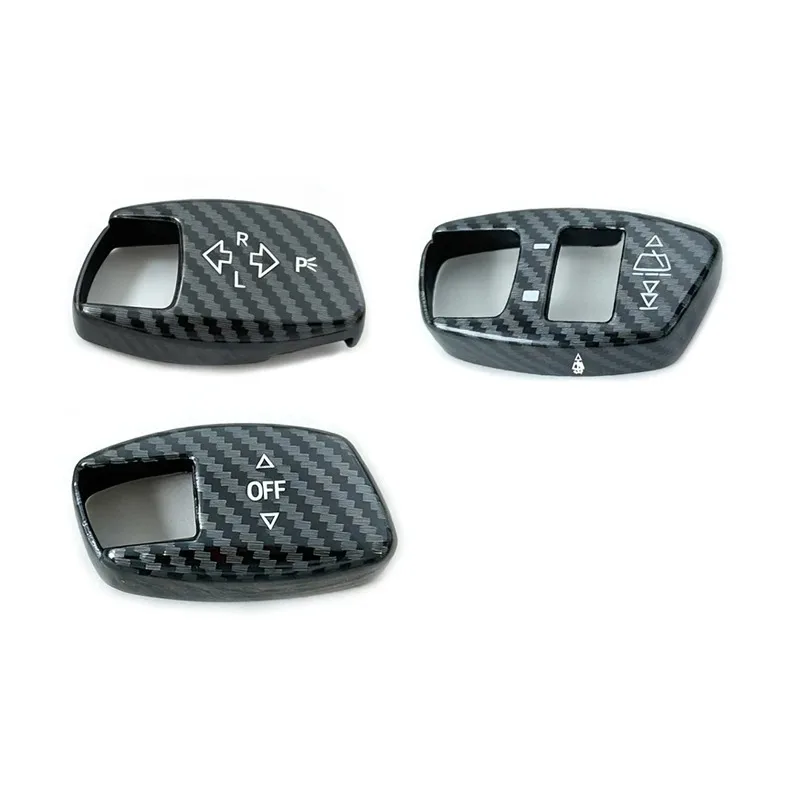 

3pcs Car Turn Signal Wiper Lever Switch Cover Carbon Steering Steering Wheel Headlight Switch TrimFor BMW 5 Series E60 2008