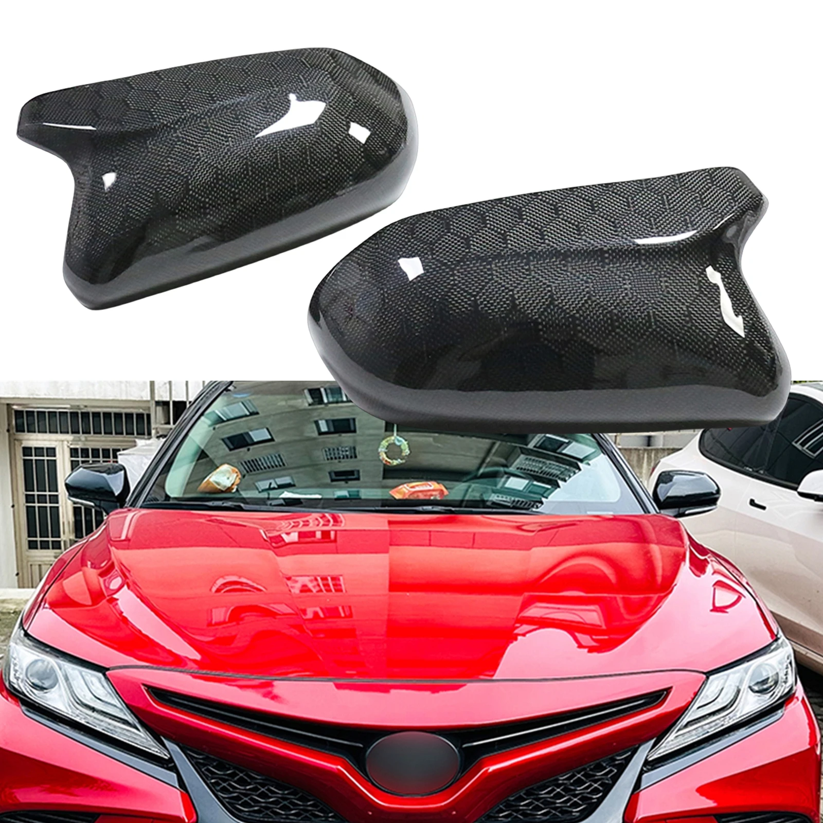 2PCS Mirror Cover Replacement Rear View Cap For Toyota Camry 2018 2019 2020 2021 2022 2023 2024