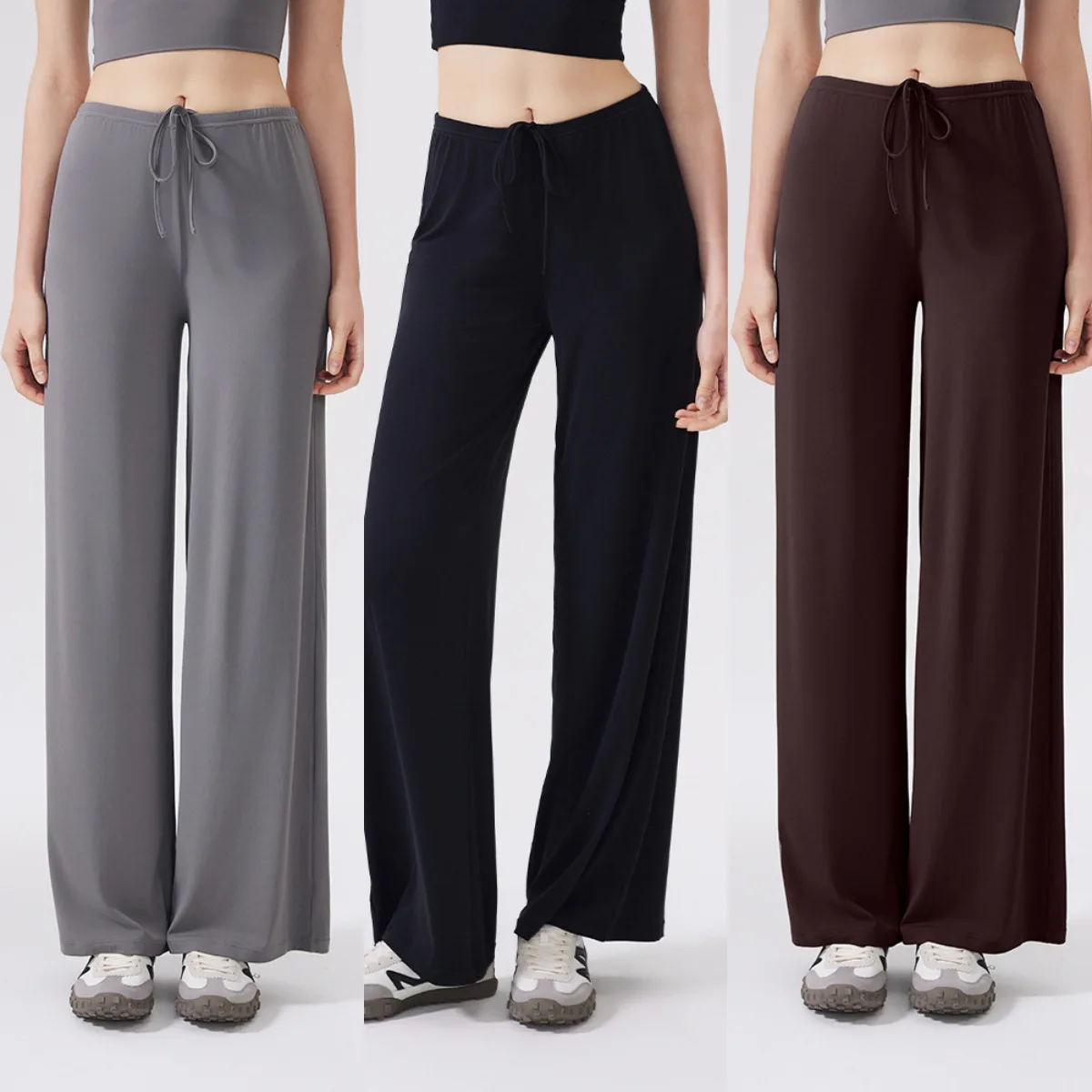 Ctenkevet Women's High Waist Wide-Leg Yoga Joggers, Casual Baggy Straight Sweatpants, Tracksuit Bottoms for Autumn Outdoor Wear