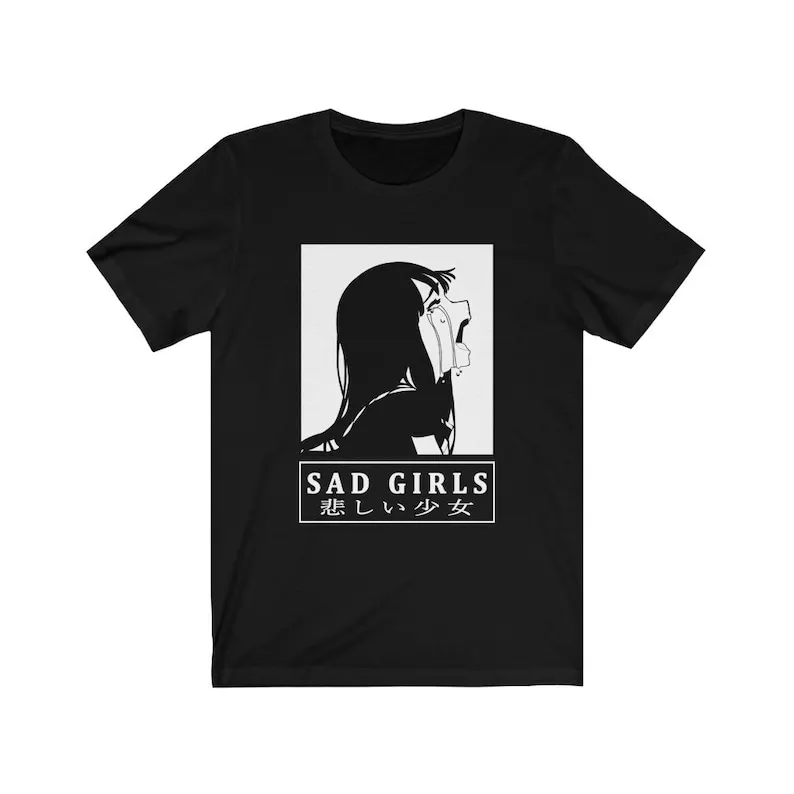 Sad Girls Japanese Aesthetic Vaporwave Kawaii Shirt / Yami Kawaii, Pastel Goth, Pastel Grunge, Anime Vaporwave, Japanese, Unisex