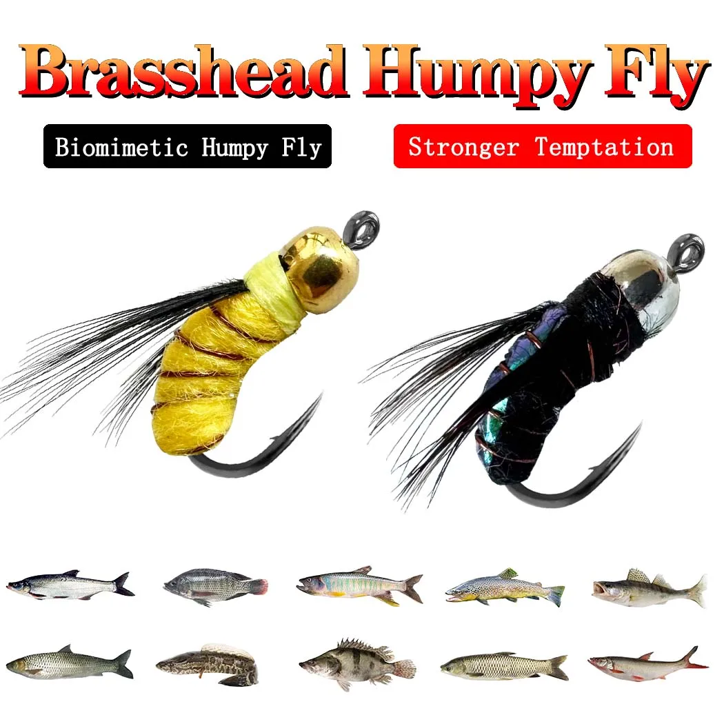 10Pcs/Box Fly fishing Bead Head Fast Sinking Humpy Flies Lure, Wet/Dry Insect Bait Fishing For Trout/Bass/Salmon Bait Lures