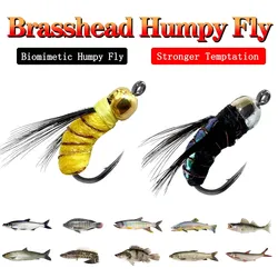 10Pcs/Box Fly fishing Bead Head Fast Sinking Humpy Flies Lure, Wet/Dry Insect Bait Fishing For Trout/Bass/Salmon Bait Lures