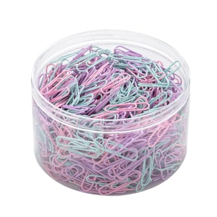 

800 PCS Pastel Colors Paper Clips Medium Size, Colored Paper Clips for Office Supplies, and Durable, Use for School Home,1.3 in