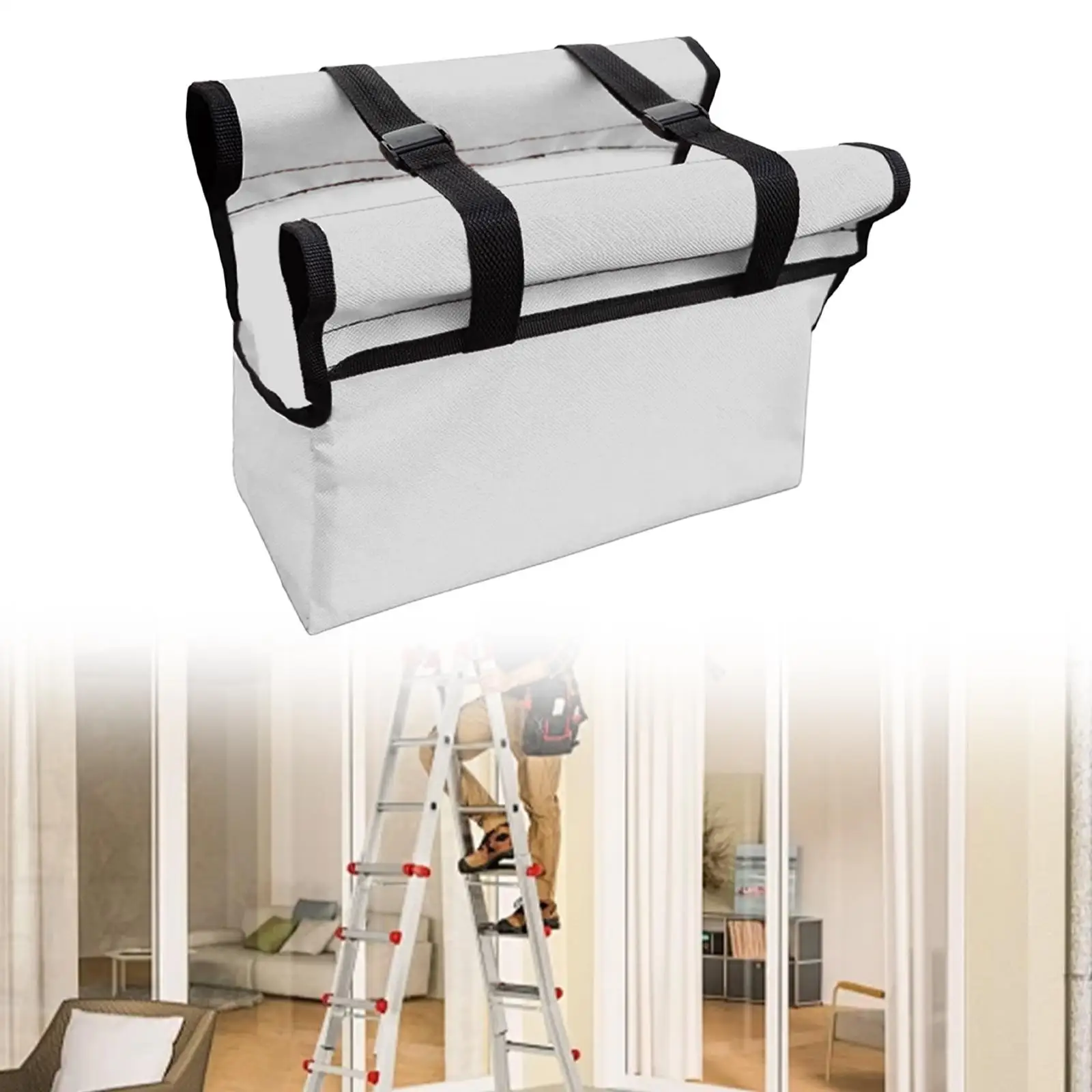 حقيبة أدوات سلم قابلة للطي من قماش أكسفورد ملحقات ورشة عمل خفيفة الوزن ومقاومة للماء