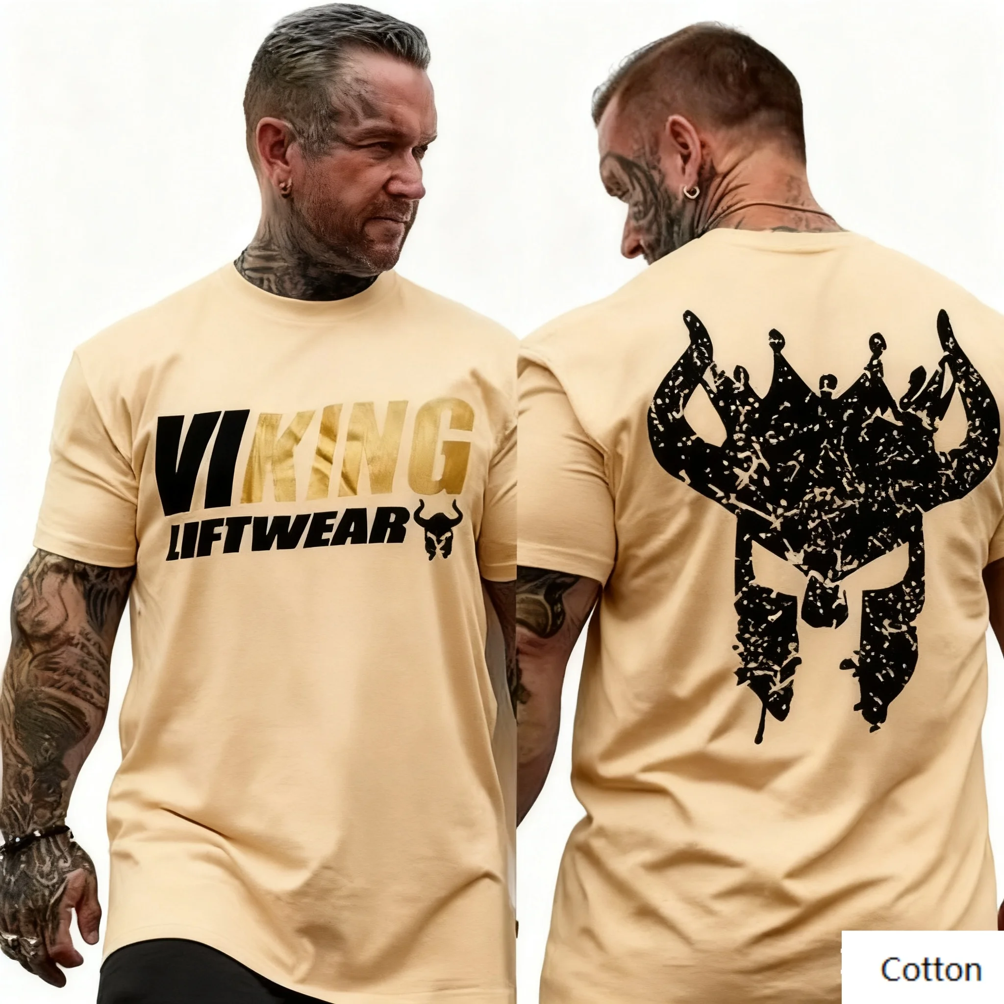 اللياقة البدنية - تي شيرت برقبة دائرية - قميص يعرض فايكنغ مميز - تصميم ملابس الشارع الكلاسيكية طباعة وصول جديد تي شيرت S-4XL #1