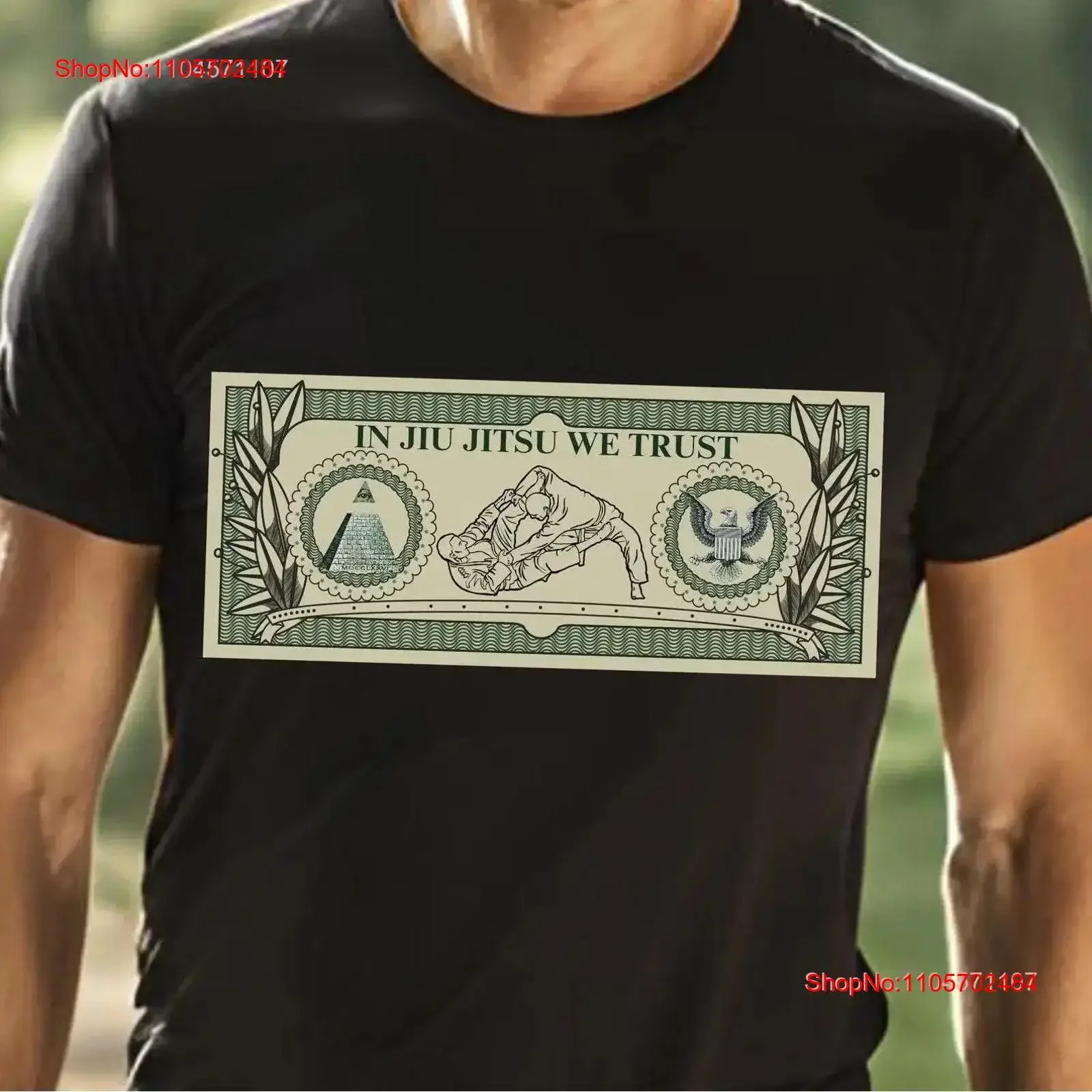 In Jiu Jitsu We Trust T Shirt Funny Martial Arts Cotton Dollar Bill Design Practitioners BJJ vintage Washed homme Soft graphic
