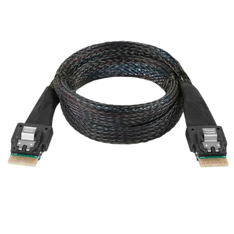 SFF-8654 Slim SAS Target to PCI-E Slimline SAS 4.0 SFF-8654 4i 38pin Host Mini SAS Cable