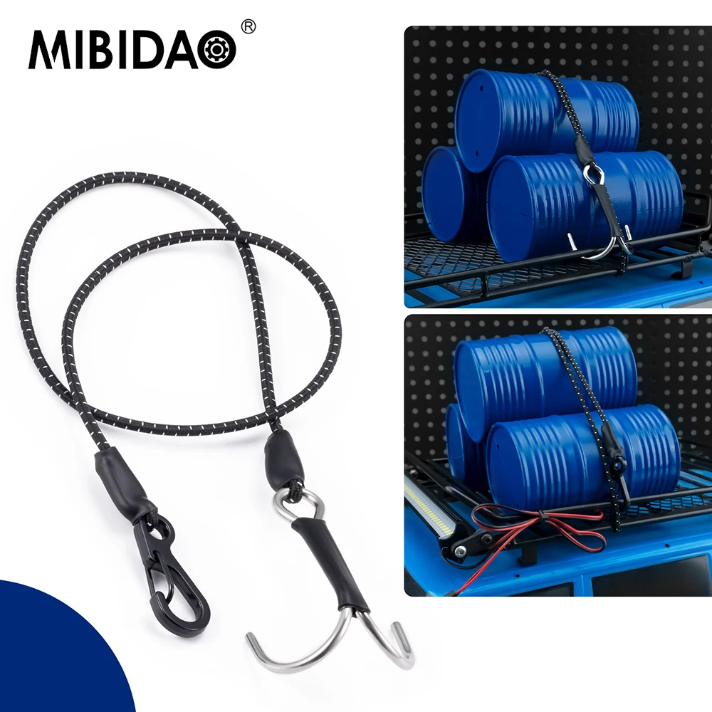 MIBIDAO Simulation Buckle Hook Rope for Axial SCX10 TRX-4 HPI HSP Redcat 1/10 RC Model Buggy Truck Car Decorations Tool Parts