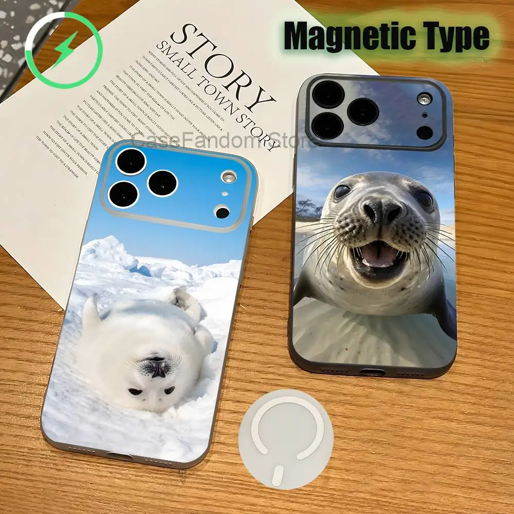 Snow Mountain Skiing Ski Shockproof Transparent White Phone Case For iPhone 17,16,15,14,13,12,Pro,Max Magnetic Wireless Charging