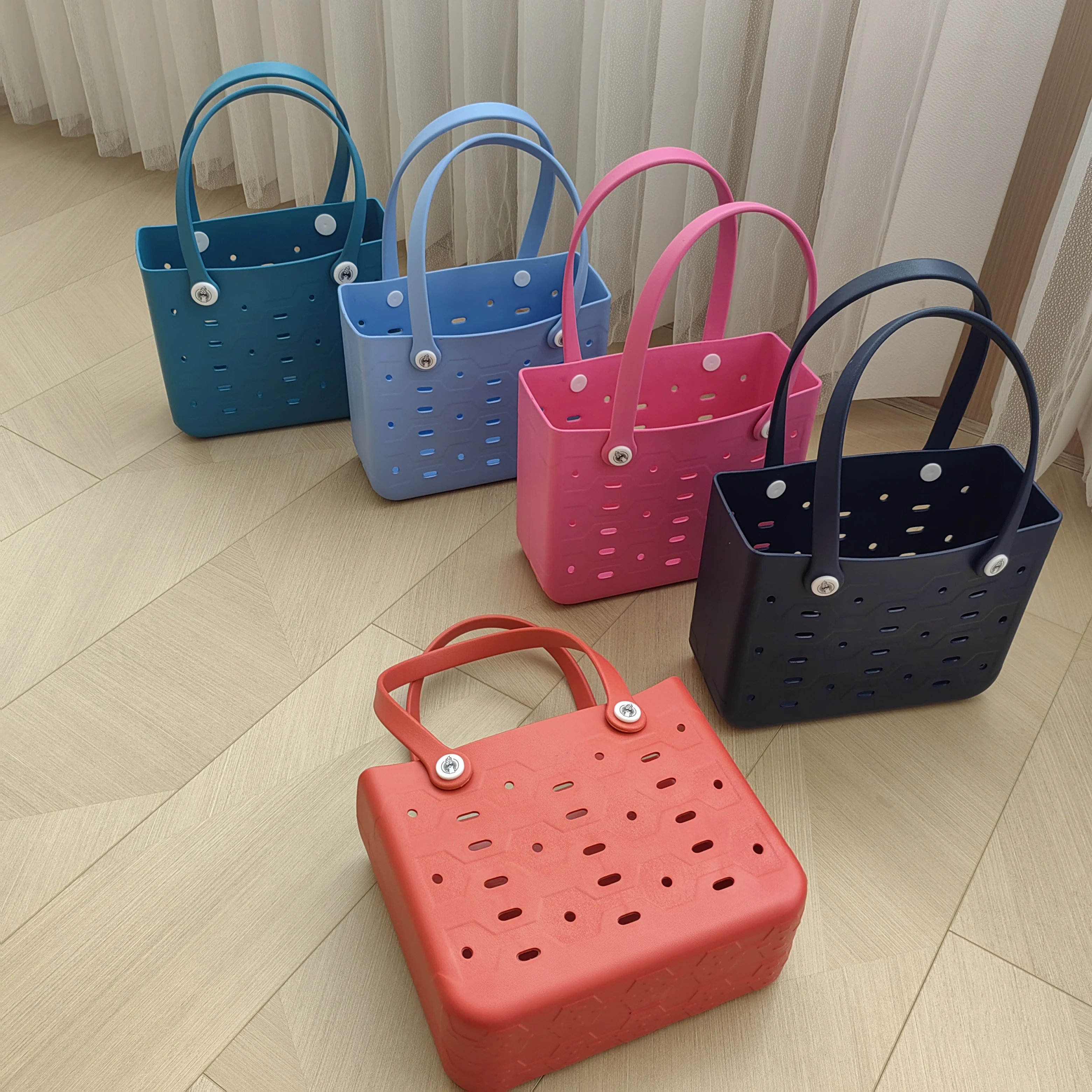 Fashion Mini EVA Punched Handbag for Women Waterproof Casual Tote Bag Outdoor Beach Travel Bag