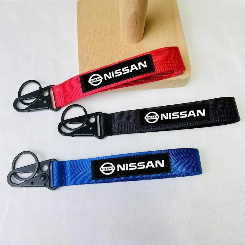 For Nissan Juke Qashqai J11 Note Leaf Patrol X-Trail Kicks Micra Versa Car Embroidery Keychain Lanyard Key Ring Men Gift Trinket view 2