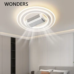New Design Ceiling Fan Lamp Modern Remote Control Bladeless Bedroom Decoration Ceiling Lamps LED Living Room Fan Ceiling Lustres