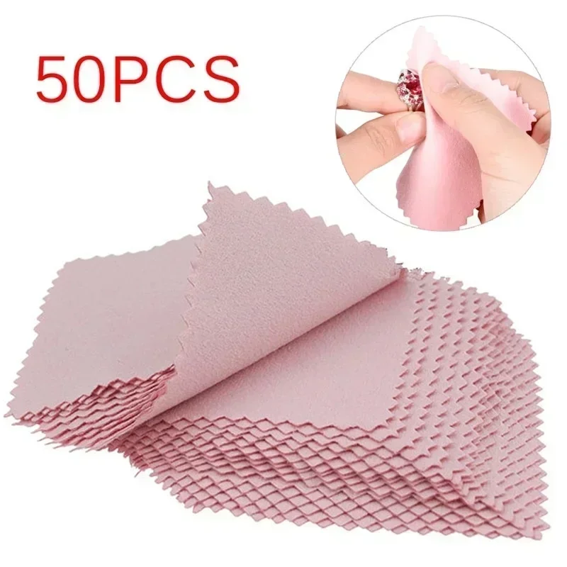 50PCS Smooth and Lint Free Glasses Lens Cleaning Cloth Jewelry Gold As Silver Polishing Sheets Glass Traceless Clean Products