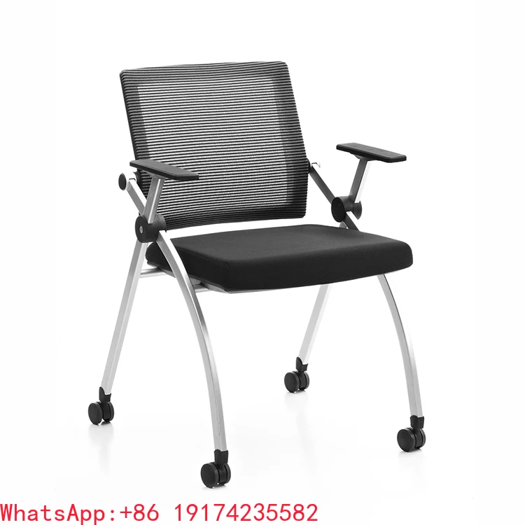 

For Modern Mesh Training Chair For Meeting Rooms Fabric Lift Chair With Casters Stackable Foldable For Conference Rooms