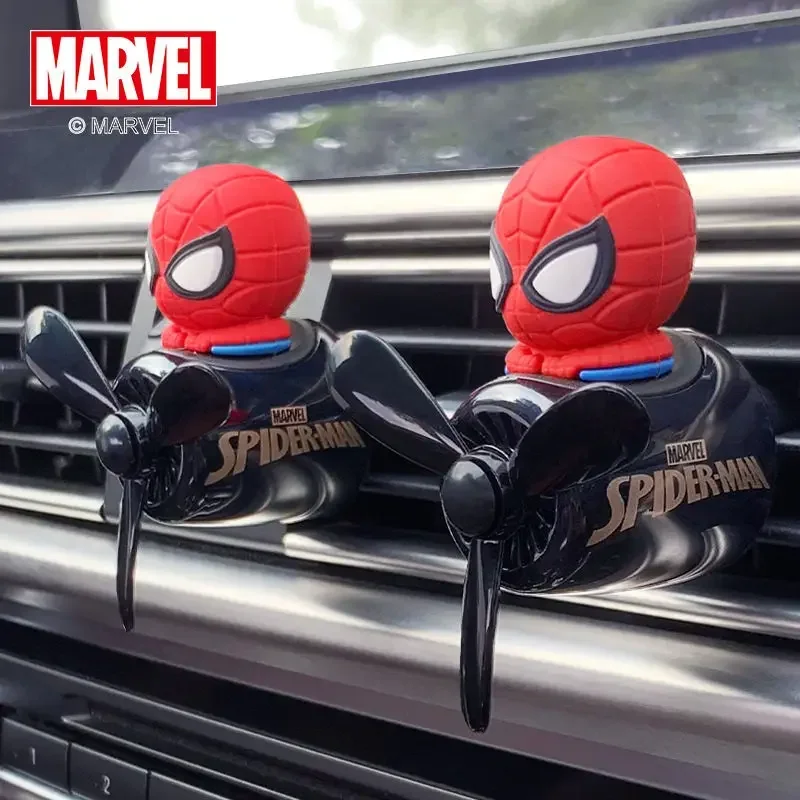 Marvel Spiderman personality car aromatherapy outlet decoration fan rotating perfume interior creative decoration holiday gift