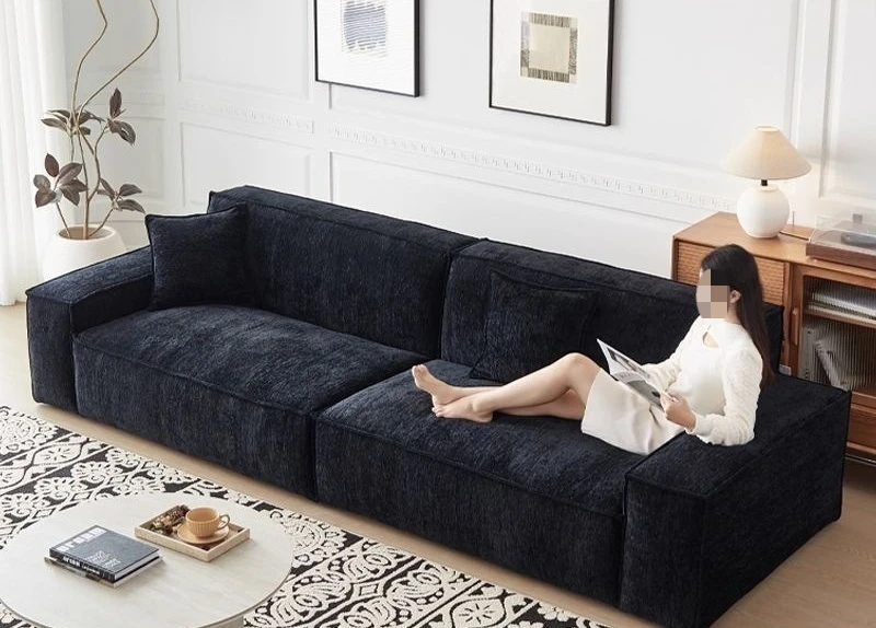 Italian light luxury, modern simplicity, small living room, tofu blocks, high-end household, fabric sofa