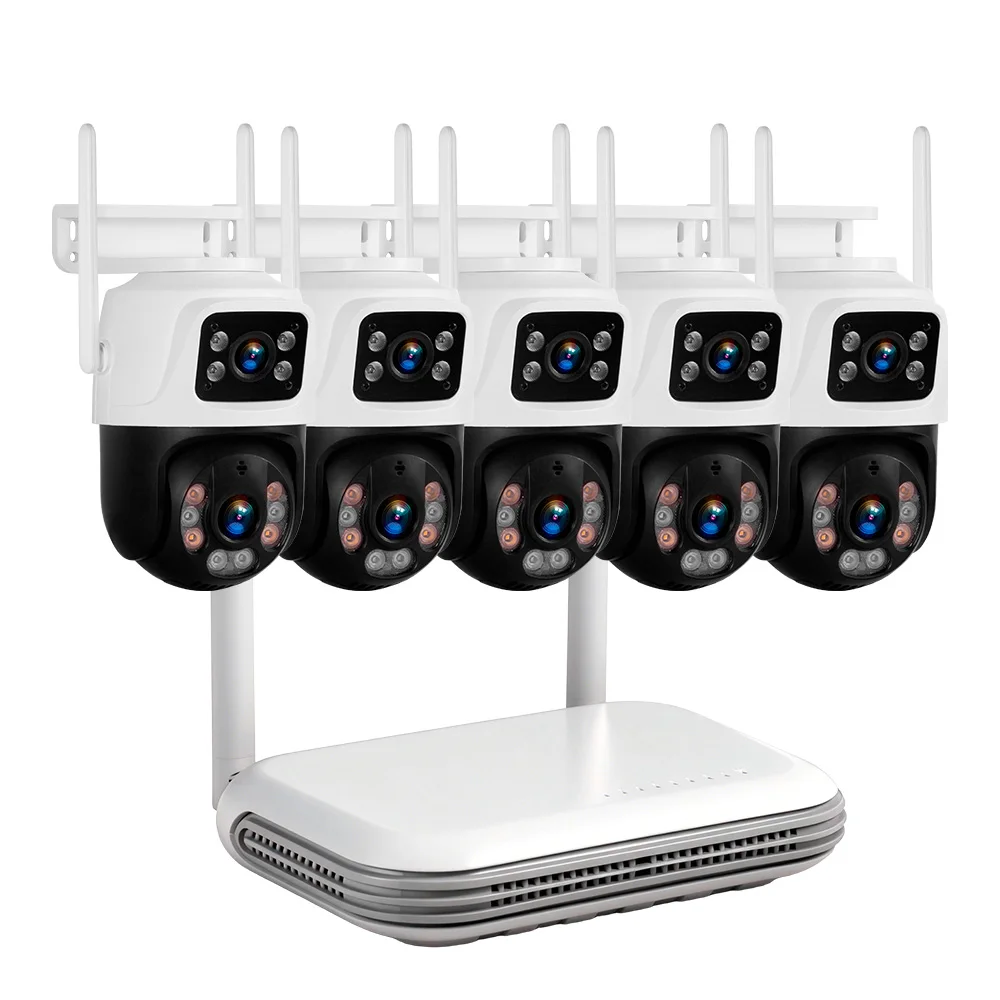 KERUI 8CH NVR Kit Wasserdichte 6MP HD Kabellose Dual-Objektiv IP PTZ Kamera WLAN Heimsicherheits-Überwachungskamerasystem Video CCTV