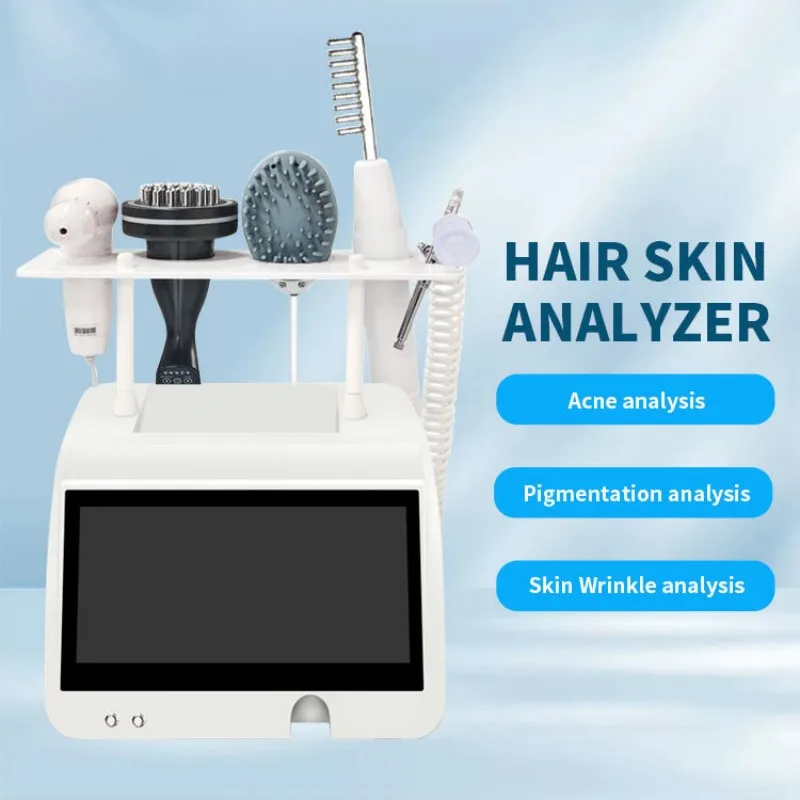 

New 5 In 1 Scalp Analyzer Hair Follicles Scalp Detector Physiotherapy Machine Hair Loss Scalp Massager For Hair Salon Equipment