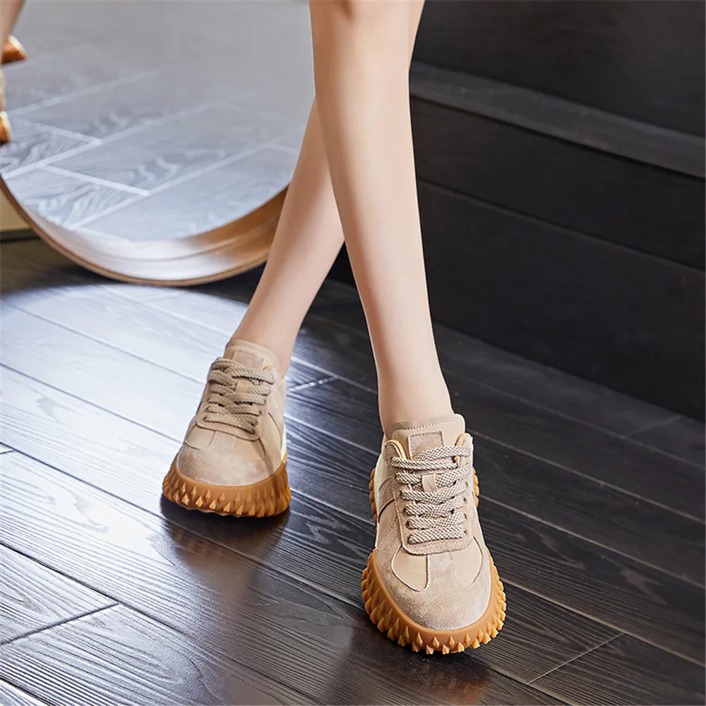 FEDONAS Suede Leather Women Sneakers Lace Up Spring Summer Autumn Fashion Sport Casual Shoes Woman Flats Platforms Sneakers