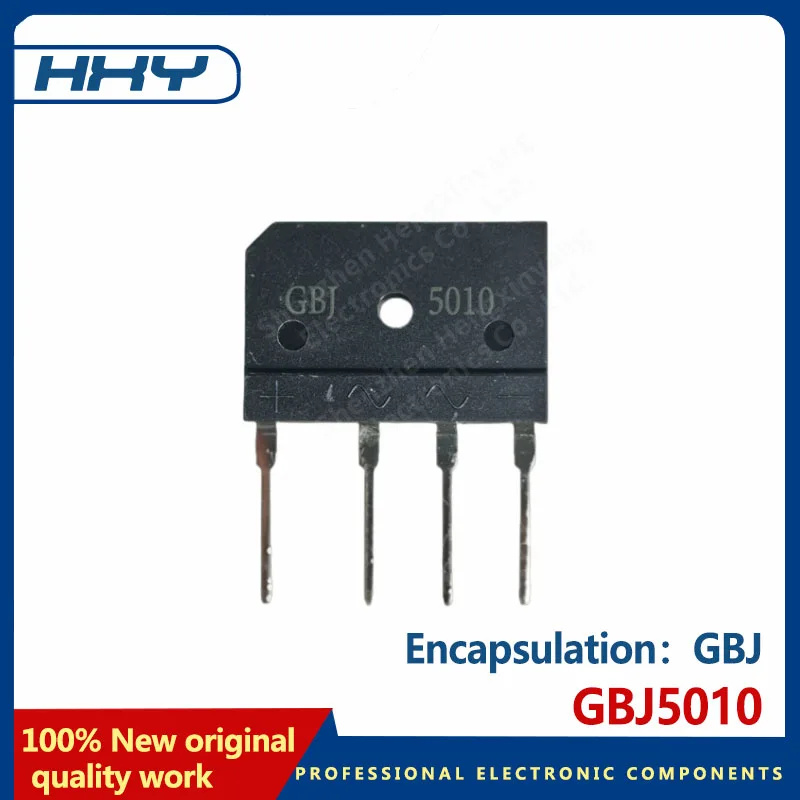 

10PCS GBJ5010 high current high power 50A1000V package GBJ