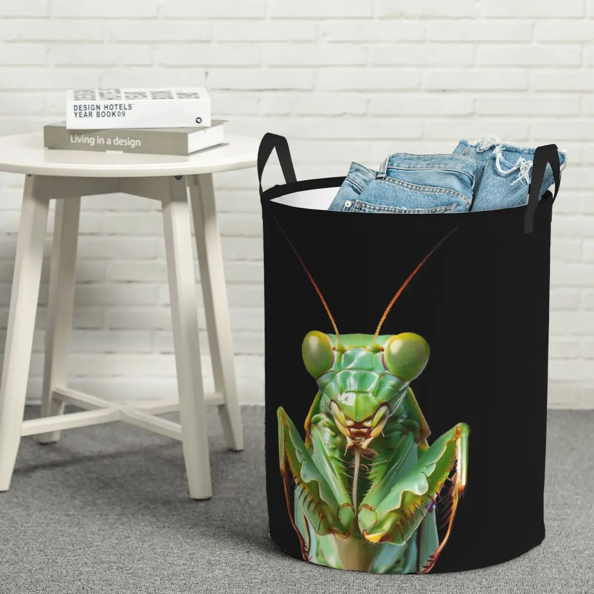 Laundry Collector Green Praying Mantis, Eerie Insect Art Laundry Basket Home Organizer Children Washing Basket Home Organizer