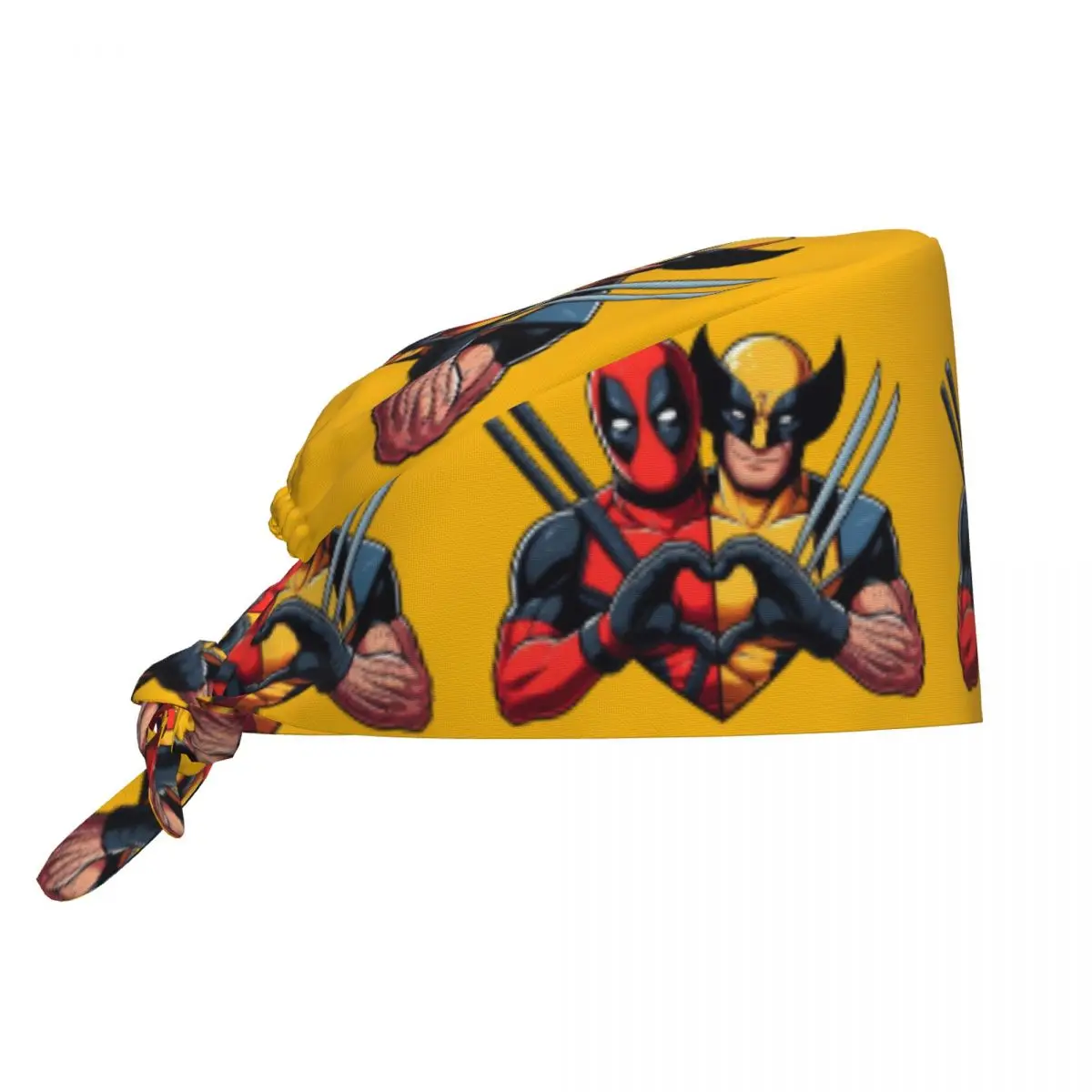 Gorro Quirúrgico Personalizable con Diseño de Deadpool y Wolverine, para Hombres y Mujeres, Gorro de Enfermería, para Doctores, Cirujanos y Chefs