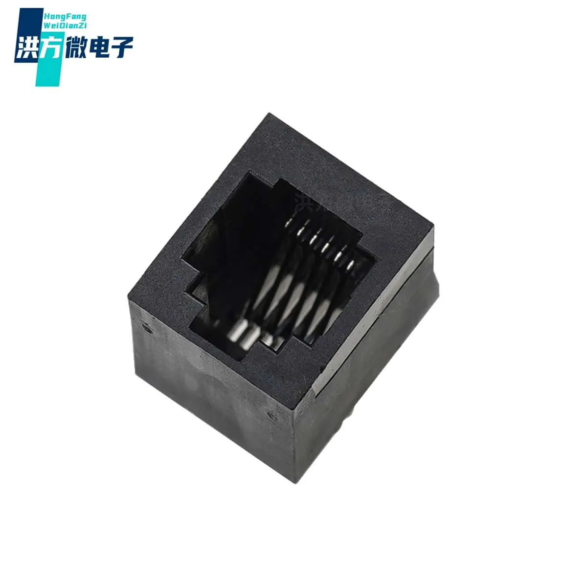 10PCS。Original。RJ12 connector, single-layer unshielded (all plastic), without lamp, vertical pin type, L=16.45mm：X04AHIWA1DY1017