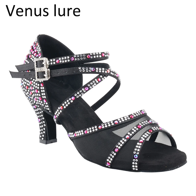 Venus lure Custom Standard Dance Shoes Sandals Colorful Rhinestones Sandals