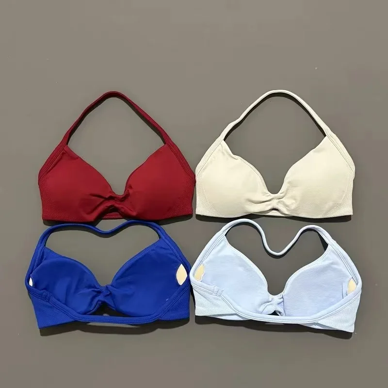 

Спортивный бюстгальтер с лямками и открытой спиной, для йоги и фитнеса, с эффектом пуш-ап, со съемными чашечками, женская одежда для тренировок, топ для спортзала, спортивный бюстгальтер-халтер