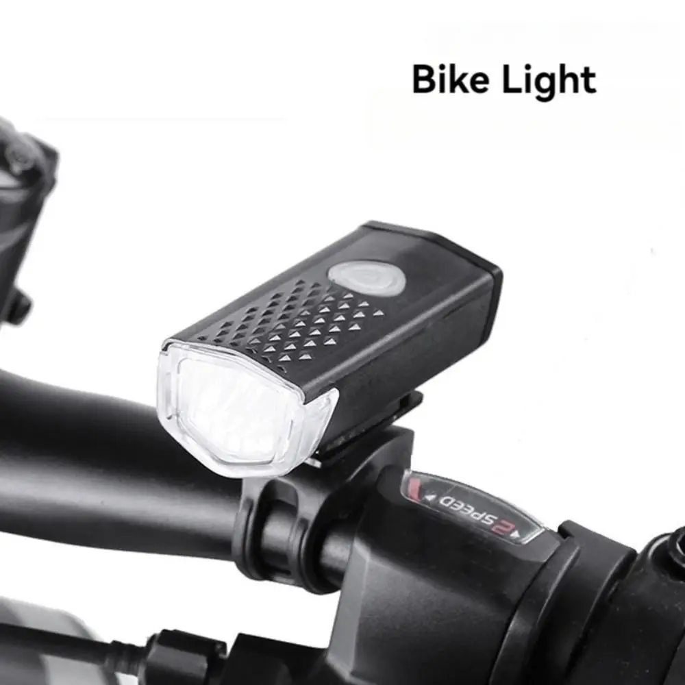 USB Rechargeable Bike Light Set Front Light with Taillight Easy To Install Outdoor Riding Lights 3 Modes Waterproof