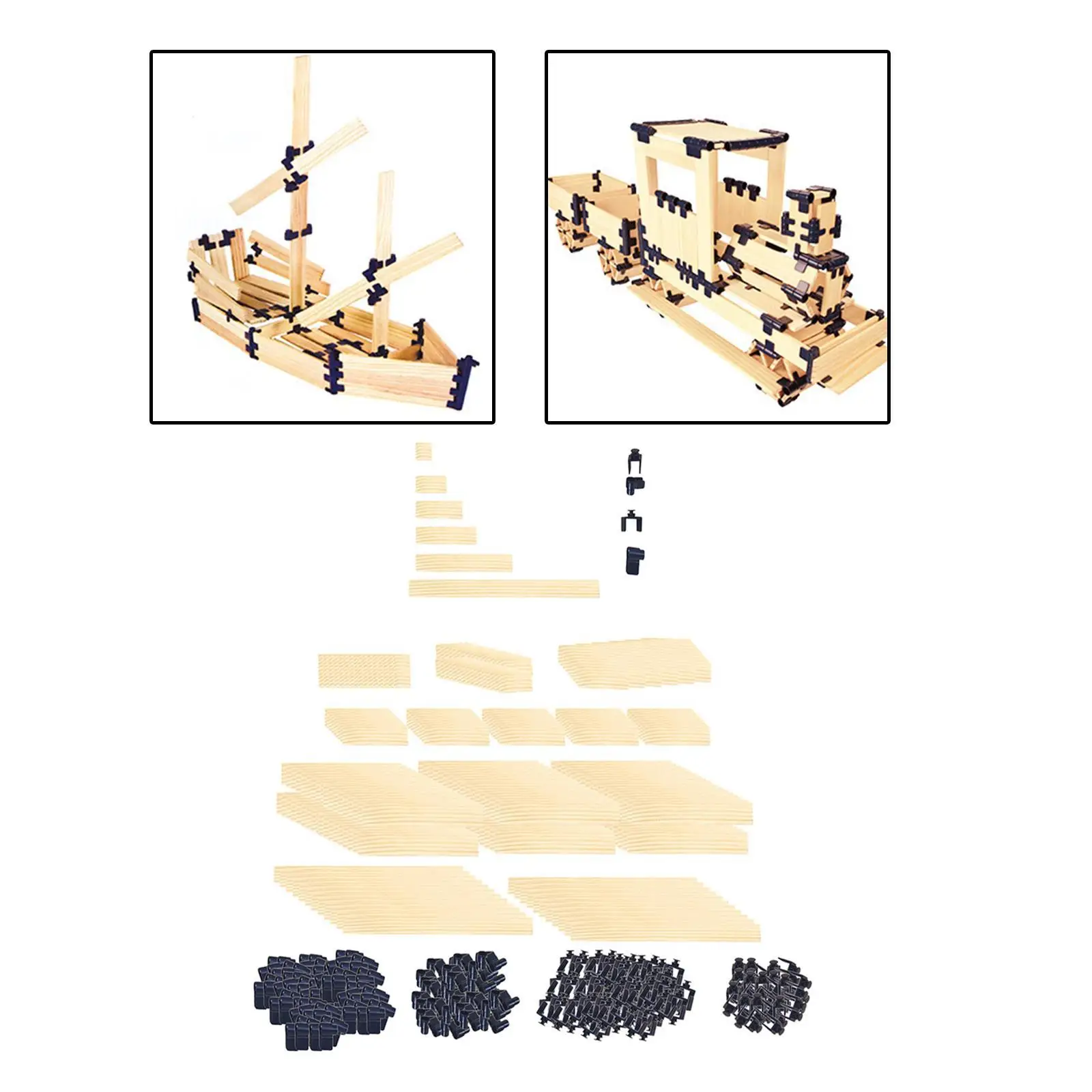 1008Pcs Wooden Building Blocks Stacking Toy 3D Puzzle Montessori Wood Stacking Block for Creativity Boys Girls Kids Preschool