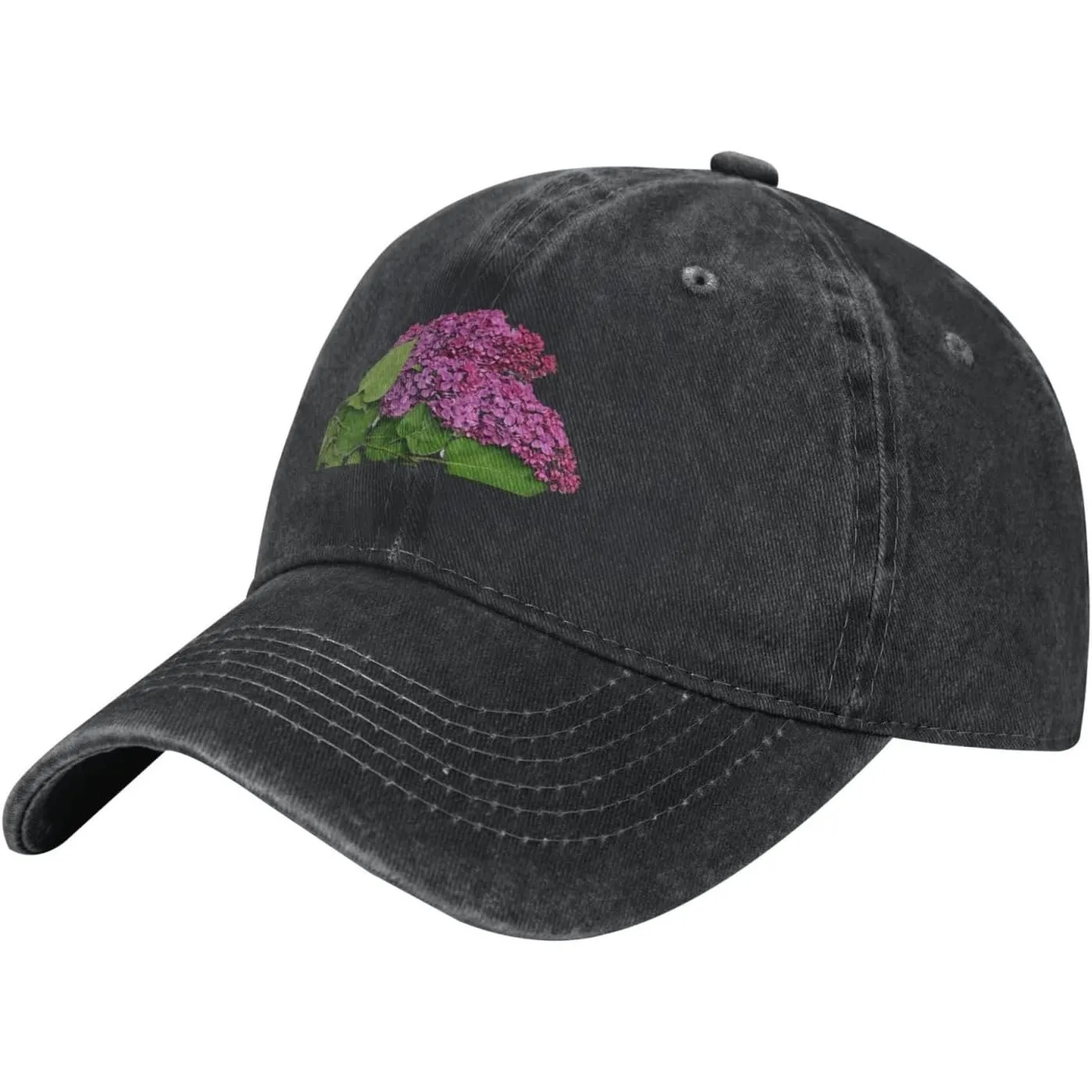 Lilac-Branch-Washed-Baseball-Cap-Unisex-Adjustable-Cotton-Dad-Hat-for-Sun-Protection